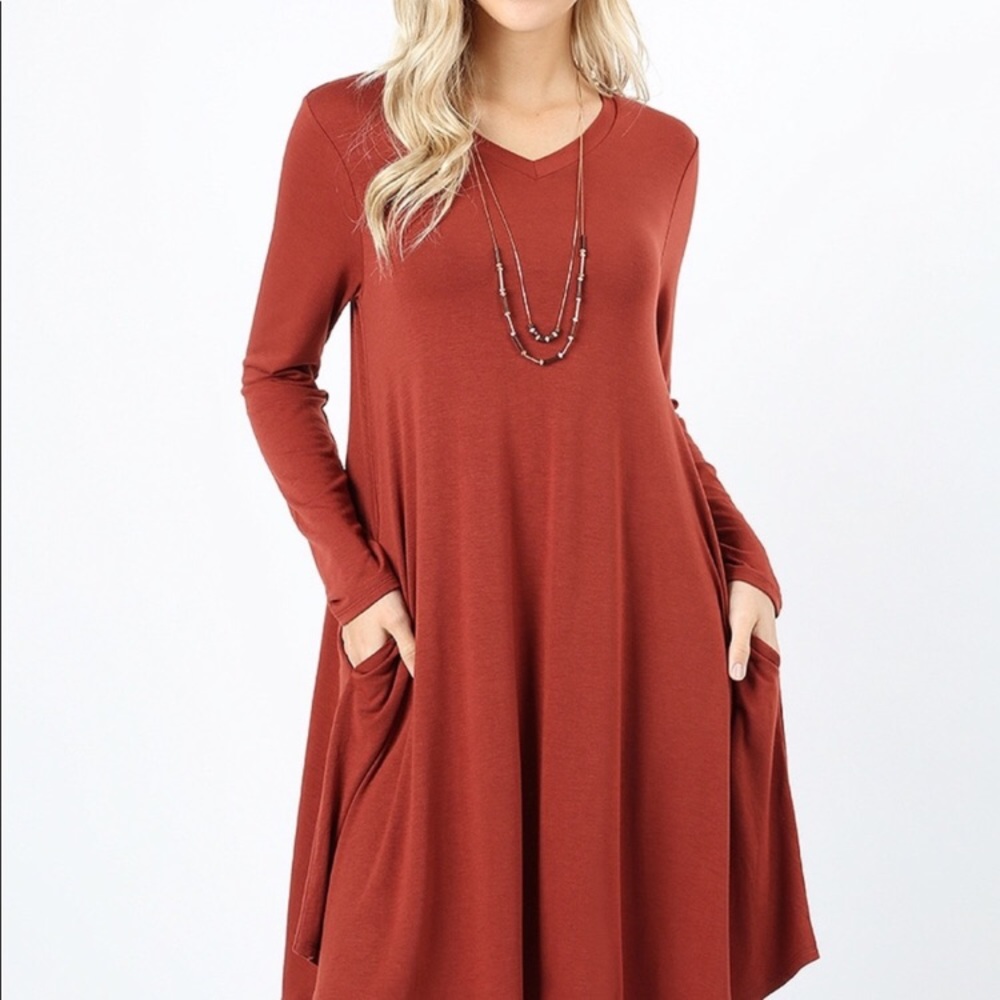 Long sleeve tunic dress w/pockets!